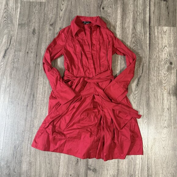 Ecetera Women’s Jacket Button Up Dress Long Sleeve Red Size 4 - Picture 1 of 3